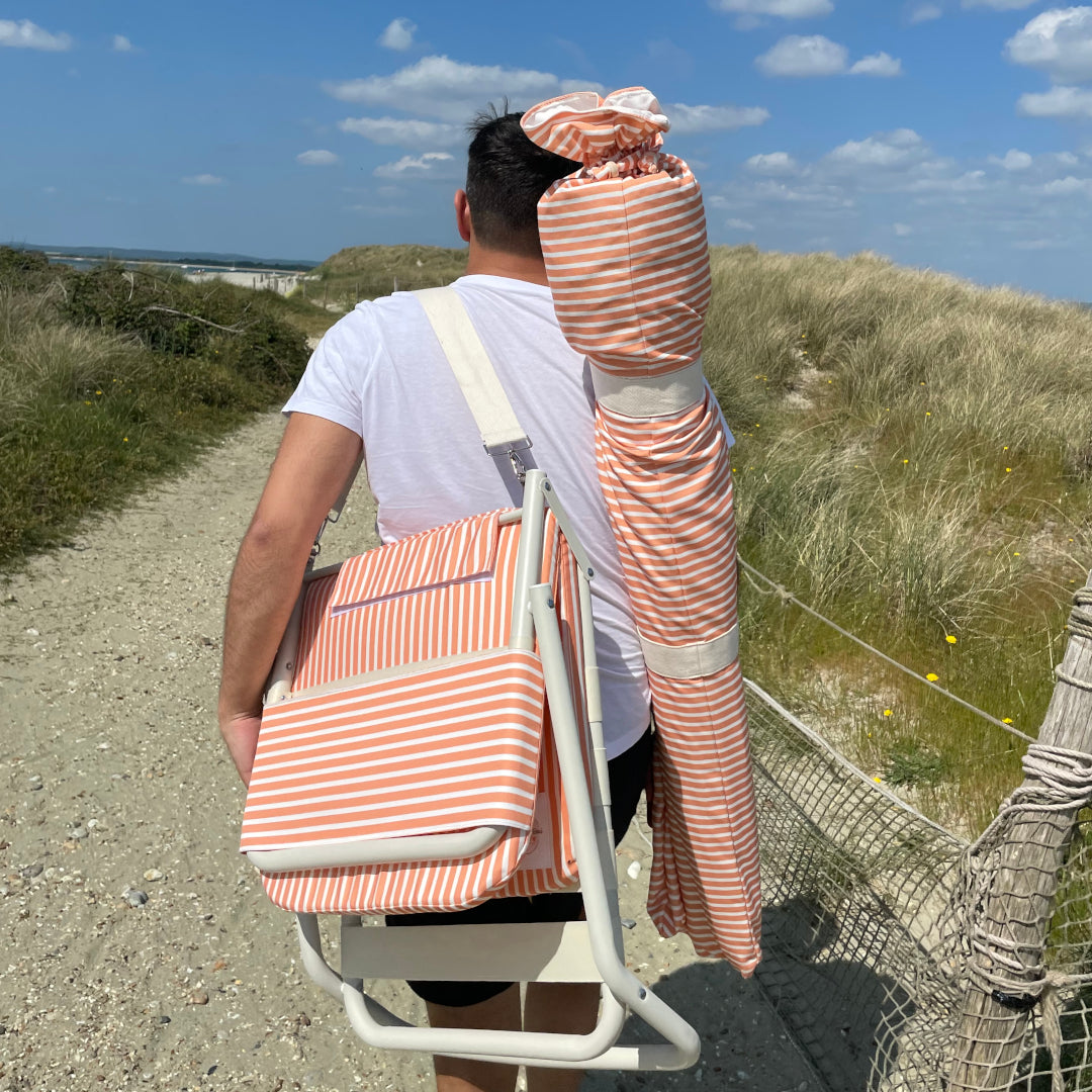The Margate: Yellow Striped Boho Beach Umbrella