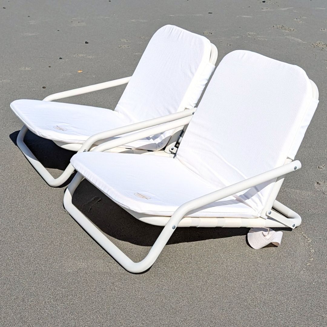 The Witterings: White Folding Beach Chair
