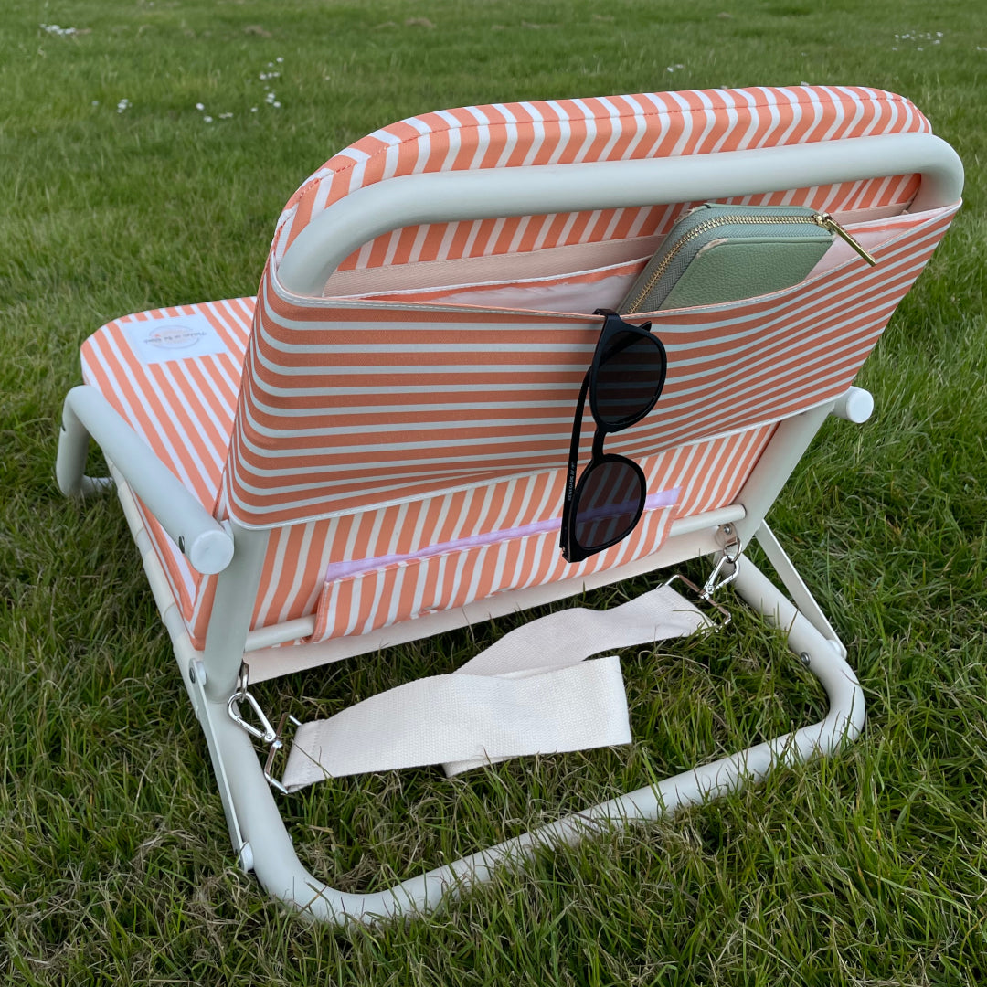 The Southbourne: Peach Striped Beach Chair
